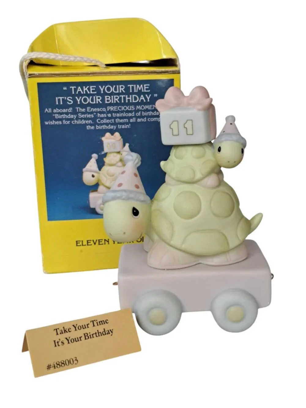 Precious Moments 11th Birthday Train Turtle 1998 Figurine 488003. Take Your Time